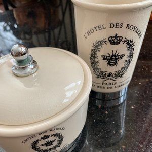 L'Hotel Des Royales PARIS Cosmetic Stand and Jar